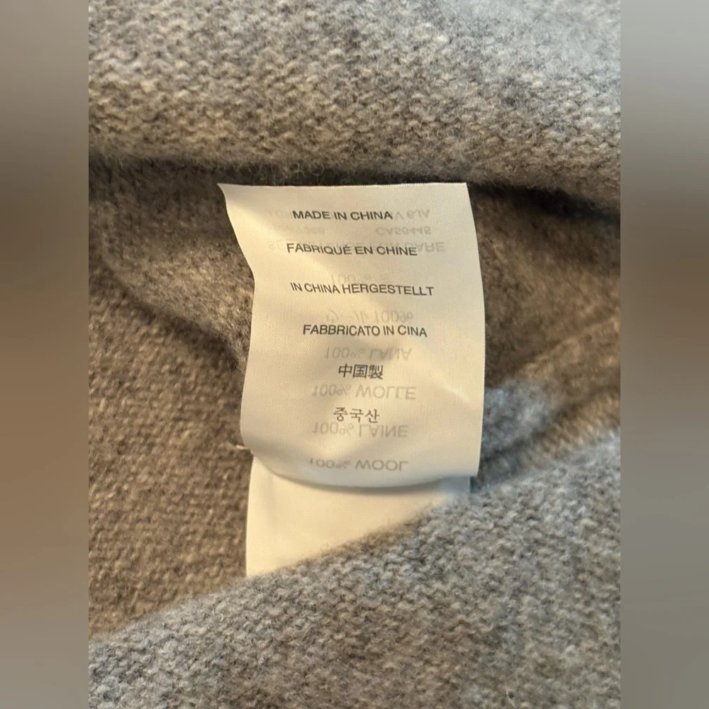 J Crew Sweater Lambswool Gray Tunic with Black Accents Women’s Size XS